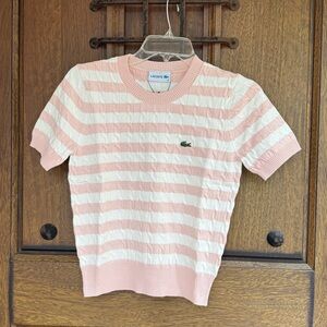 Lacoste women’s Pink Striped Shirt Size S
